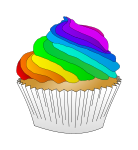 Vanilla Rainbow Cupcake